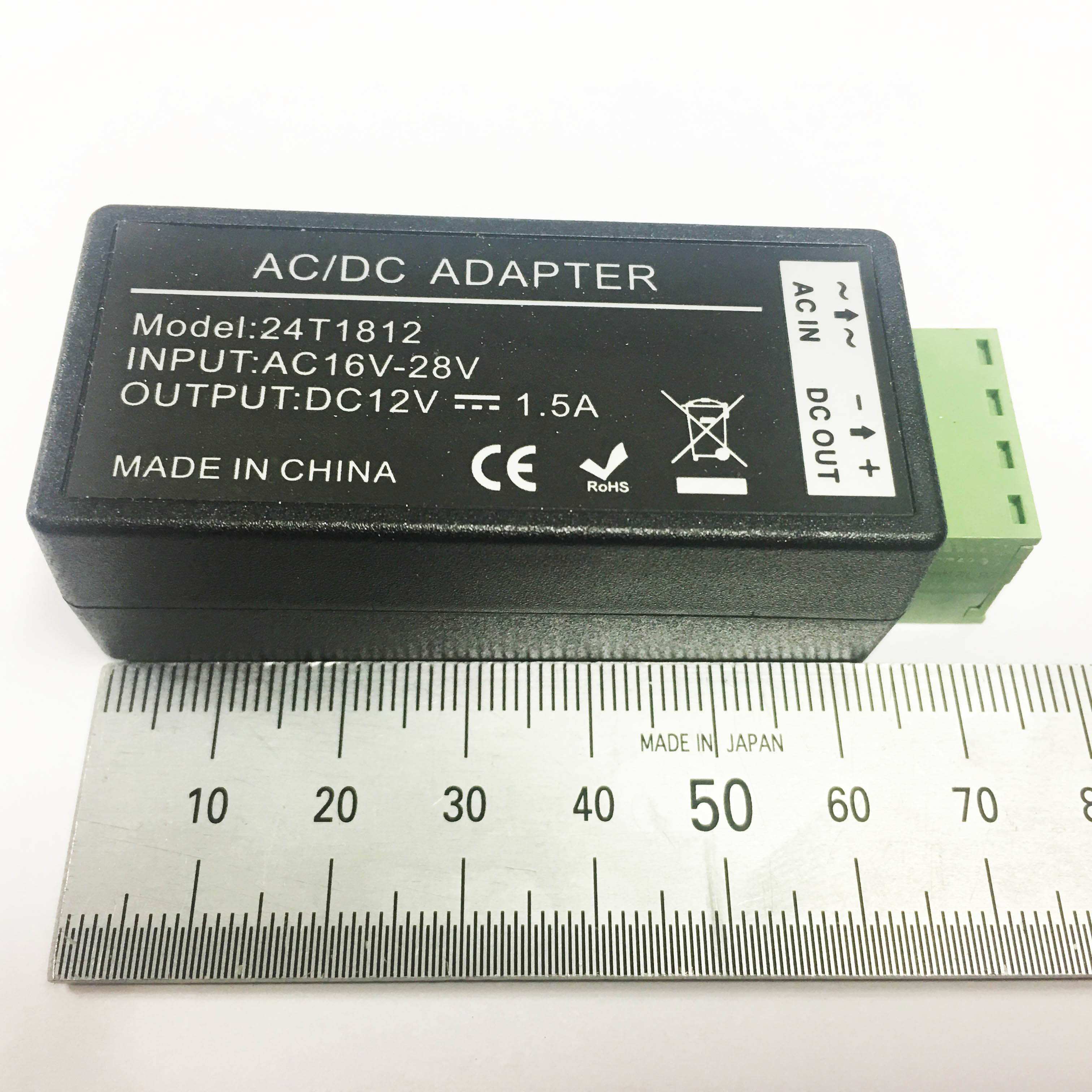 AC 24V to DC 12V 1.5A Power Supply Adapter Converter